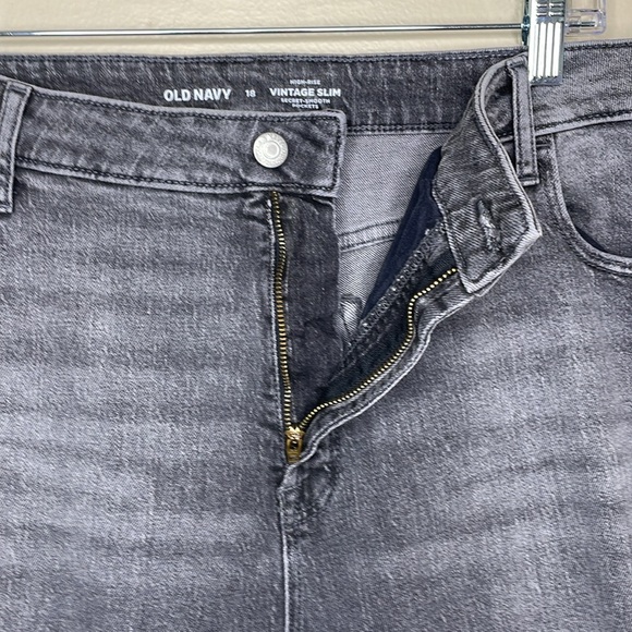OLD NAVY Jeans Gray VINTAGE SLIM High Rise Secret Smooth Pockets Stretchy NWT 18 - Picture 6 of 12